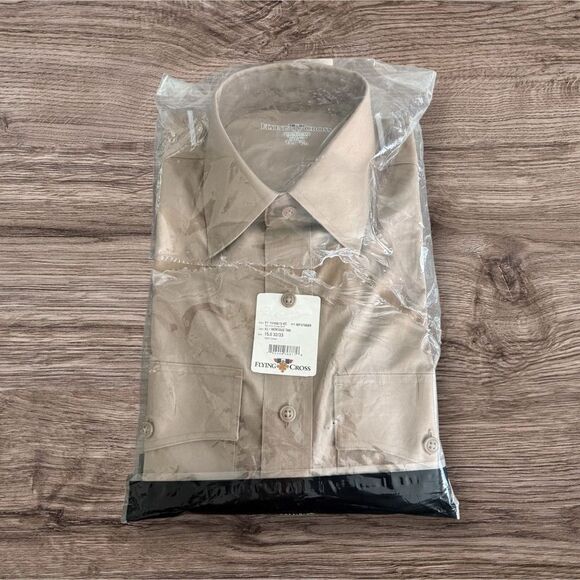 NWT Flying Cross AGSU Enlisted Tan Dress Shirt 15 x 32/33 Long Sleeve MP370689 - Picture 6 of 9